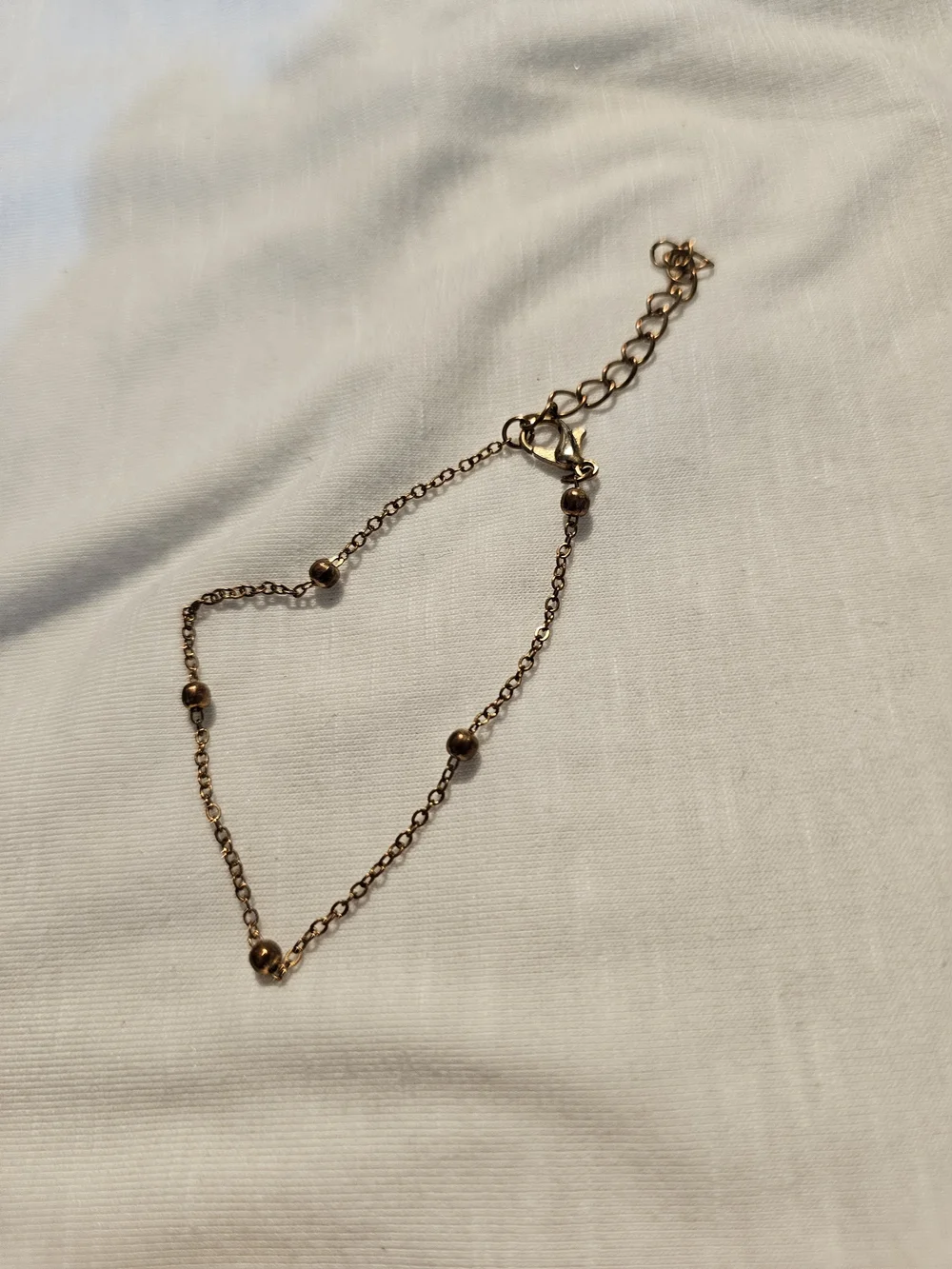 Minimalist Rose Gold Beaded Chain Bracelet